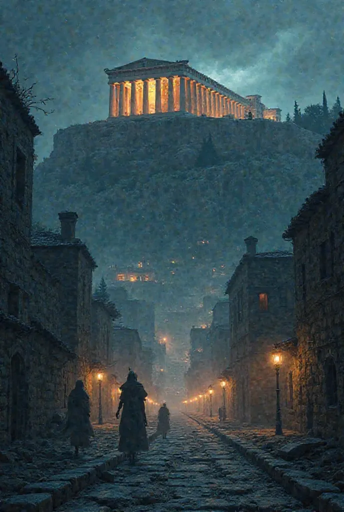  Create a mystical , Magical, Dark and divine ancient Athens picture