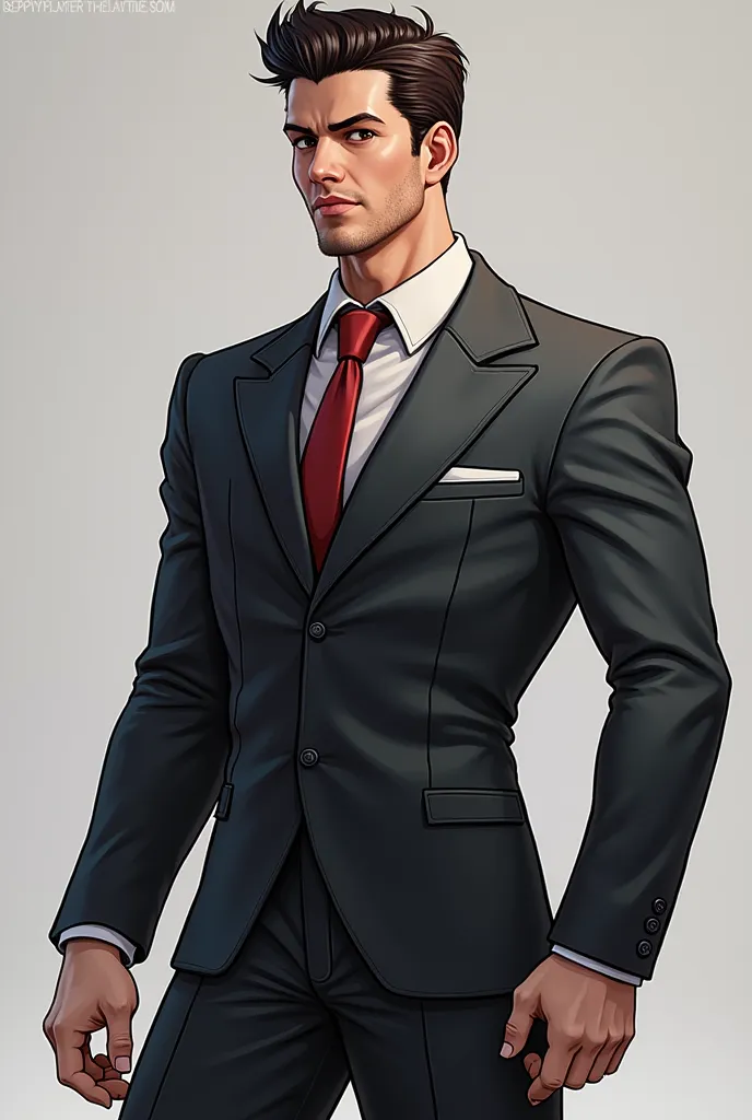 Human version of Doctor Harley Sawyer from the game series: Poppy Playtime Chapter 4. Make him quite a bit handsome but manly, even though he has a hidden evil twisted sides. Have his hair neatly slicked back.