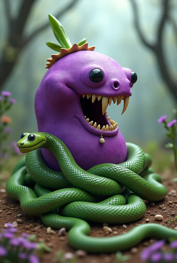 Purple potatoes eat green snakes