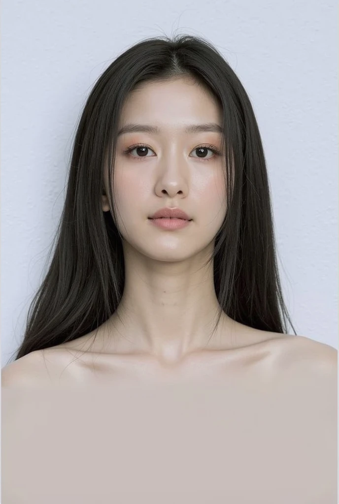 A Korean woman with striking eyes, With the features of the actress Seo Ye-ji with dull lips and striking features do without lashes I would like a smooth face, Without imperfections I want her skin Lisa, oil-free and lots of lighting, I want a contrast hi...