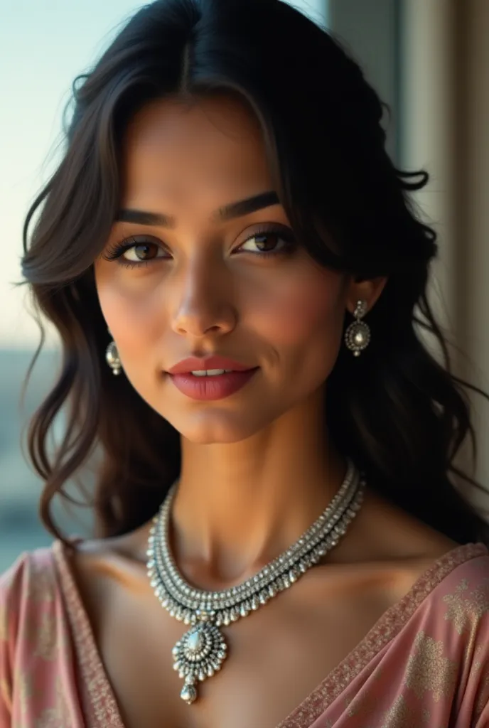 image of indian modern women wearing a mangalsutra in silver