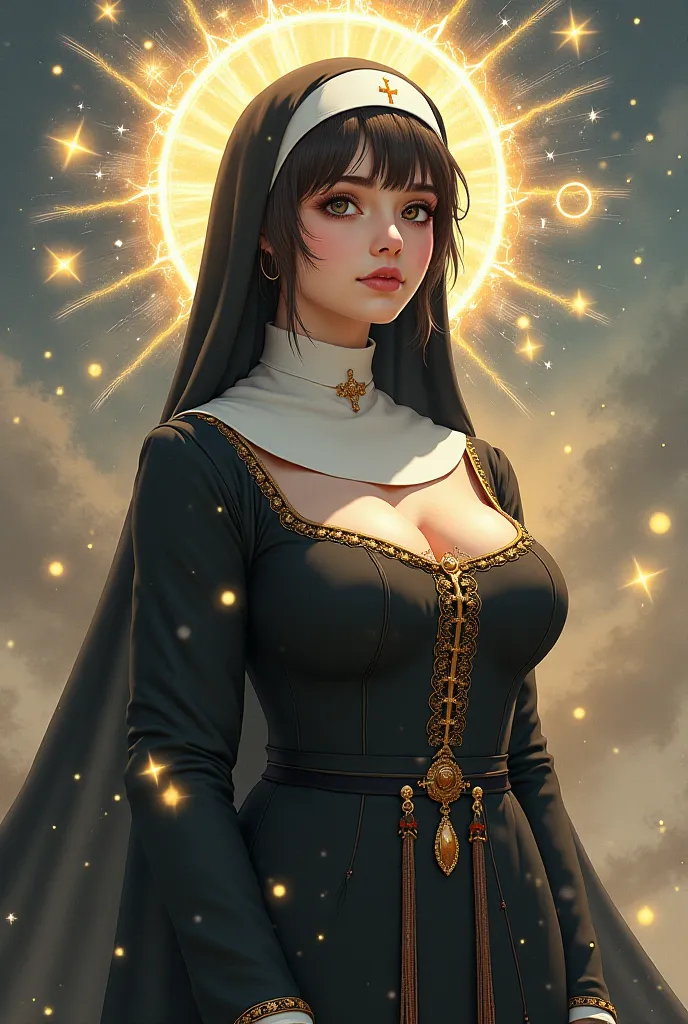 Soul Painting ,Astrology, pretty girl , Big Breasts , anime , saint , Priest Sister , knight , Light armor , Sacred