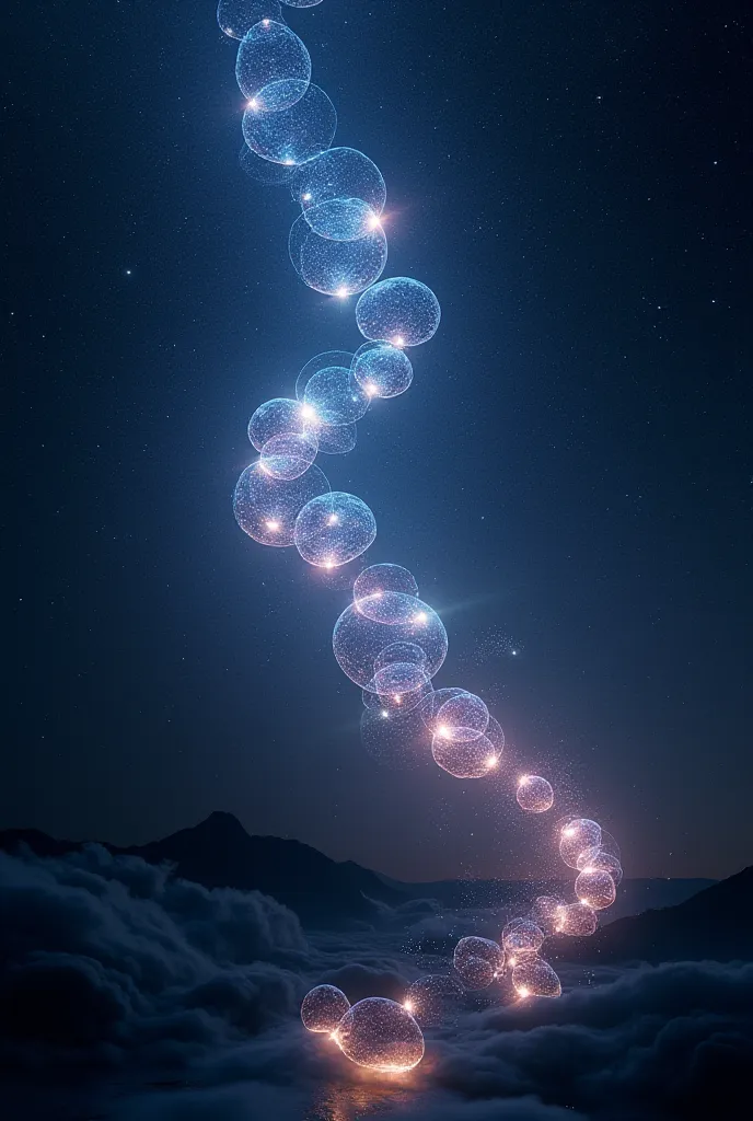 72 spheres of light, Shining in the sky 