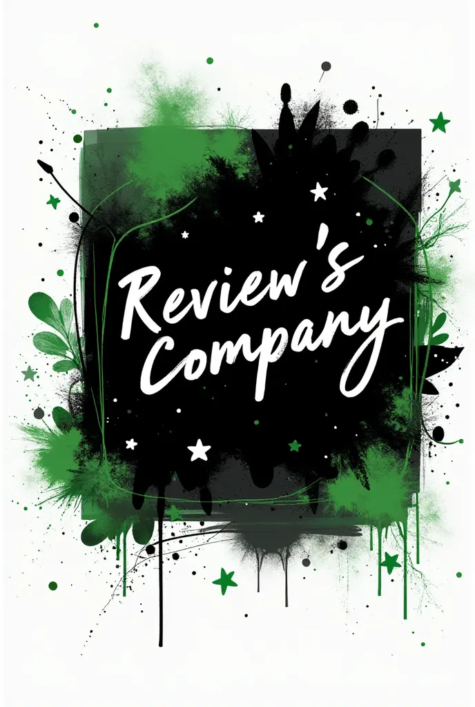 Create a written image , Review our company on Google. In green colors 
 black and white 