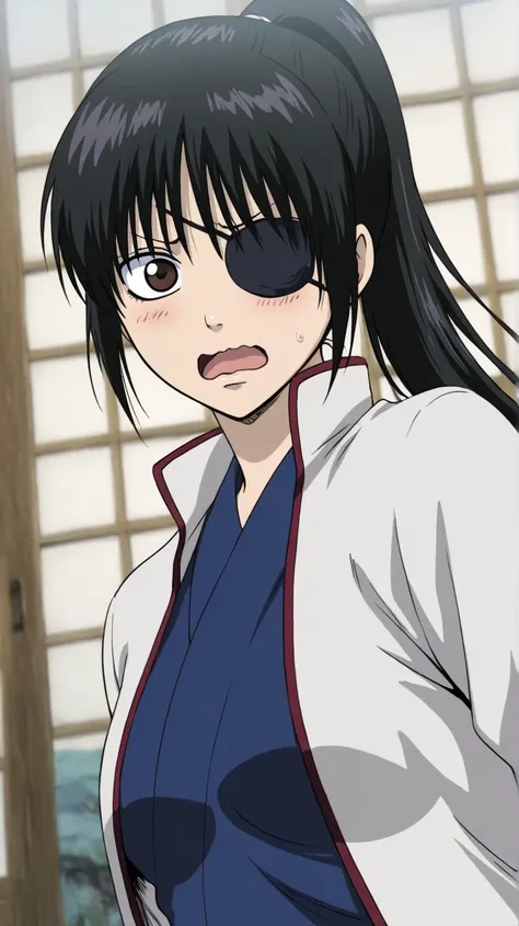 kyubei, gintama
High quality ,  best quality , masterpiece,  High Resolution , detailed face( LoRA: kyubei),anatomically correct, detailed hair Style( LoRA: kyubei),anime Coloring
solo, 1 girl,cool woman
black hair, ponytail,brown eyes, Black eyepatch, med...