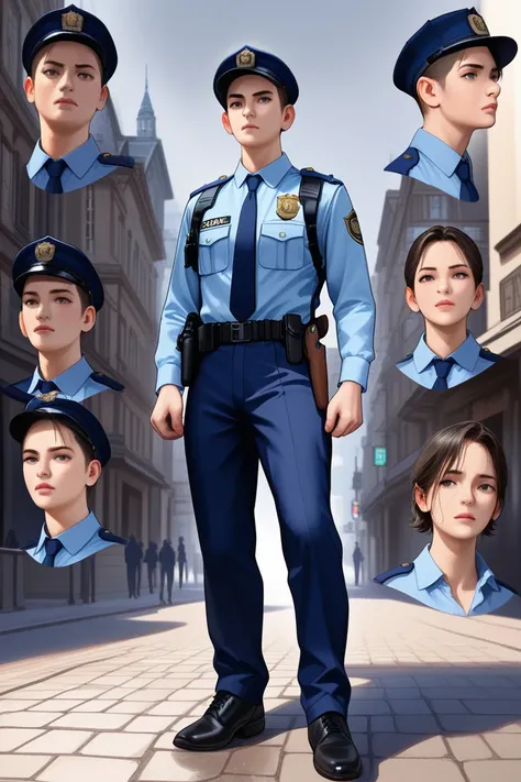 6 pcs man police drawing