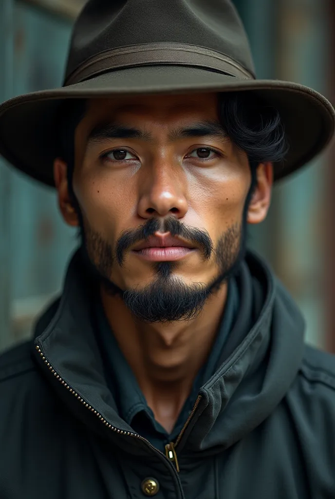 a picture of a 23-year-old Vietnamese man with a beard wearing a hat
