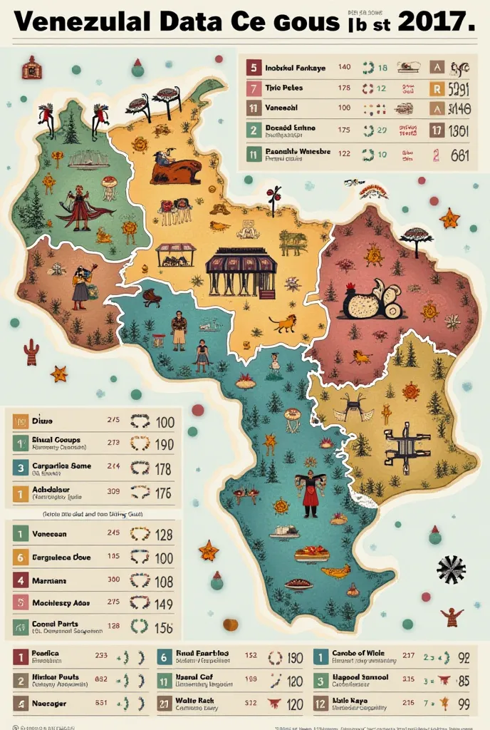 A Comparative Chart of the INE Population 2011 official census, indigenous groups and ethnicities in Venezuela