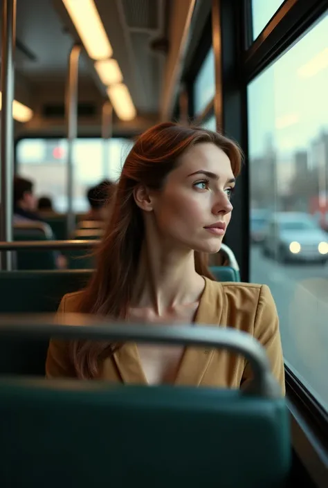 beautiful woman, On the bus 