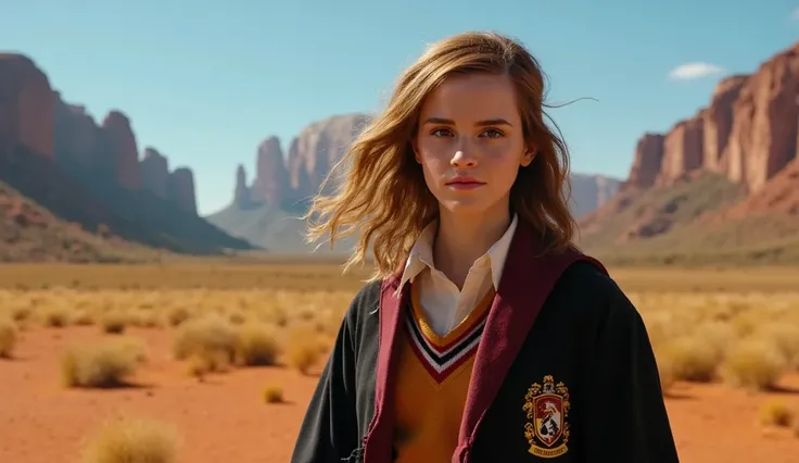 (Movie Harry Potter)Emma Watson in Australia. She is wearing as Hermione