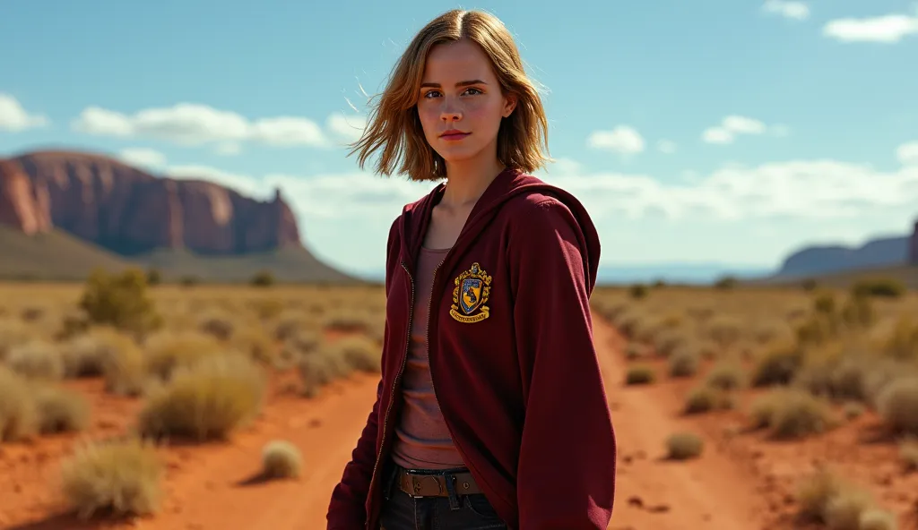 (Movie Harry Potter)Emma Watson in Australia. She is wearing as Hermione