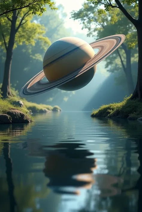 A Saturn, reflected in a water spring