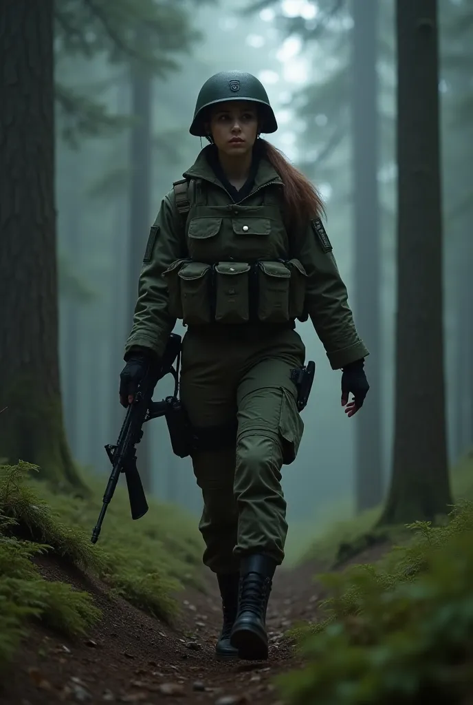 Ariana Grande walked carefully through the dense forest, her soldier uniform blending with the shadows of the towering trees. Her helmet sat snugly on her head, and her rifle was gripped firmly in her hands, the weight of the task ahead clear in her steady...