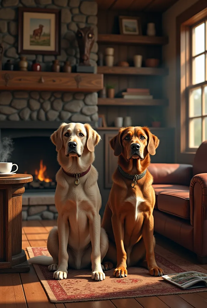 Old indoor house American dogs, hunters