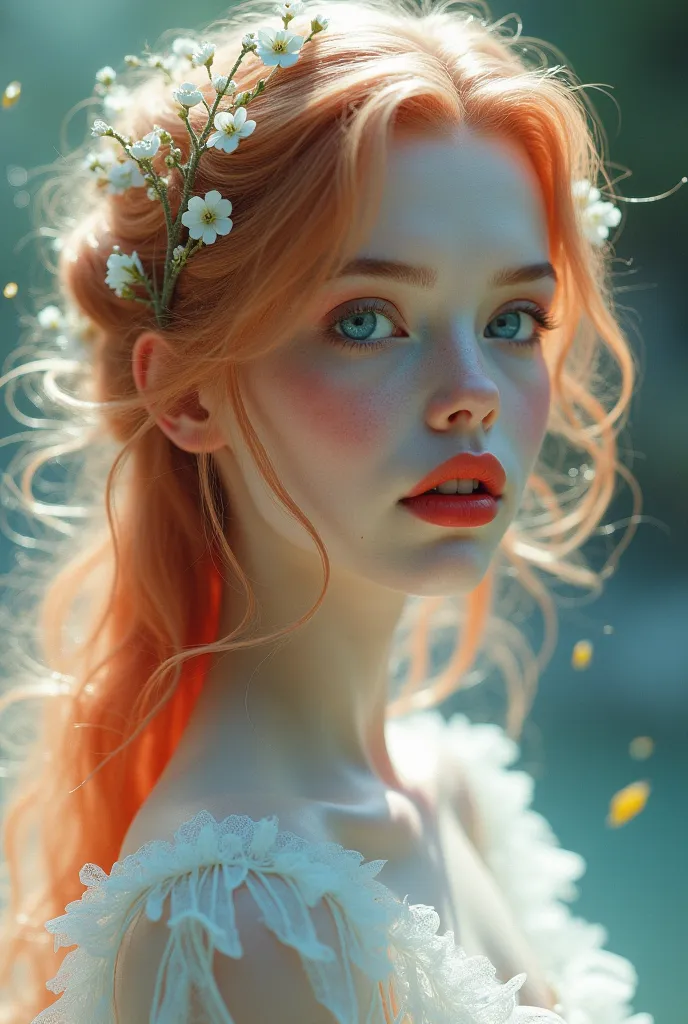 A young girlhood princess whose beauty was meticulously sculpted by the goddesses. A girl whose appearance is completely unique and worthy of devotion.
Her skin is super pale and perfectly untouched. Ideal doll's perfect face. Long, strawberry blonde hair....