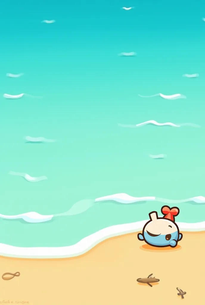 Lonely beach cartoon