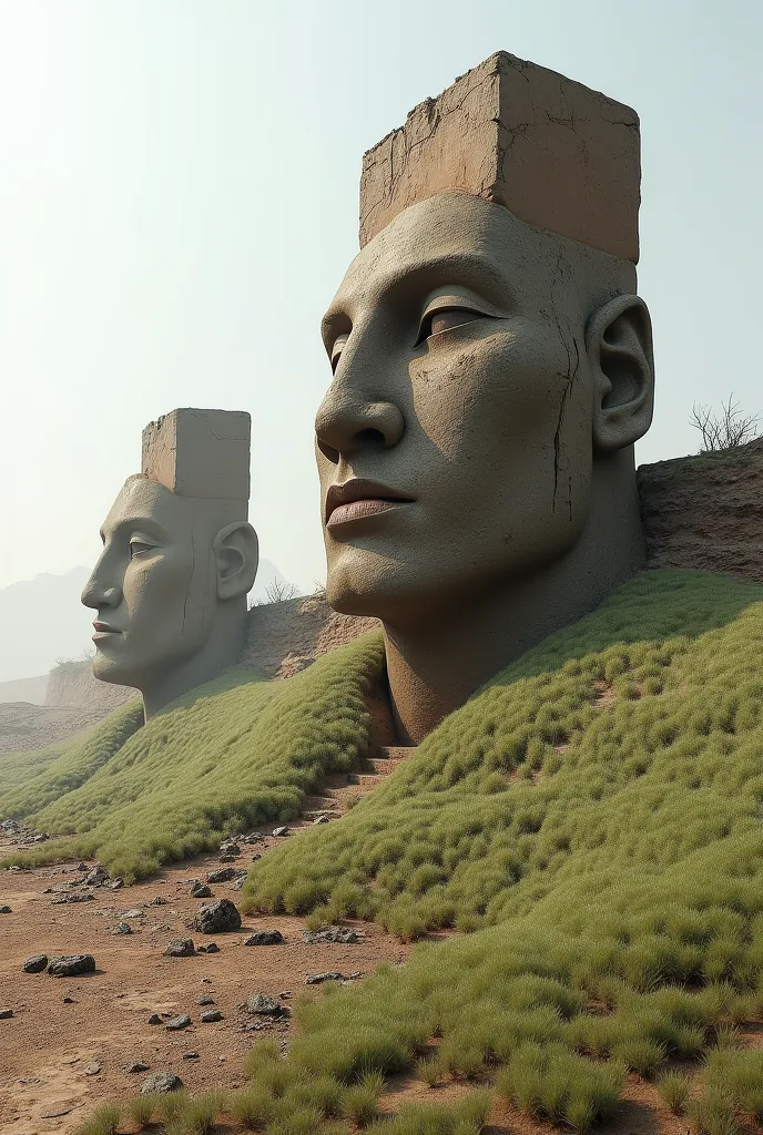 Head statues actually have hidden bodies buried underneath the earth
