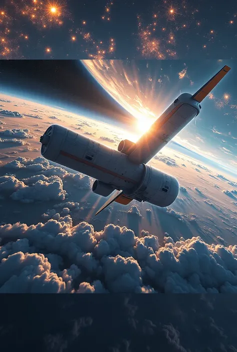 moving around the earth full speed, a vast and dynamic planetary landscape, floating above the clouds, dynamic atmosphere, earth's curvature visible, high-speed orbital trajectory, photorealistic 4k, cinematic lighting, dramatic cinematography, epic scale,...