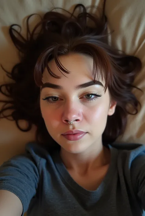 Lying on the couch mocking, Close-up shot , Selfie, realistic