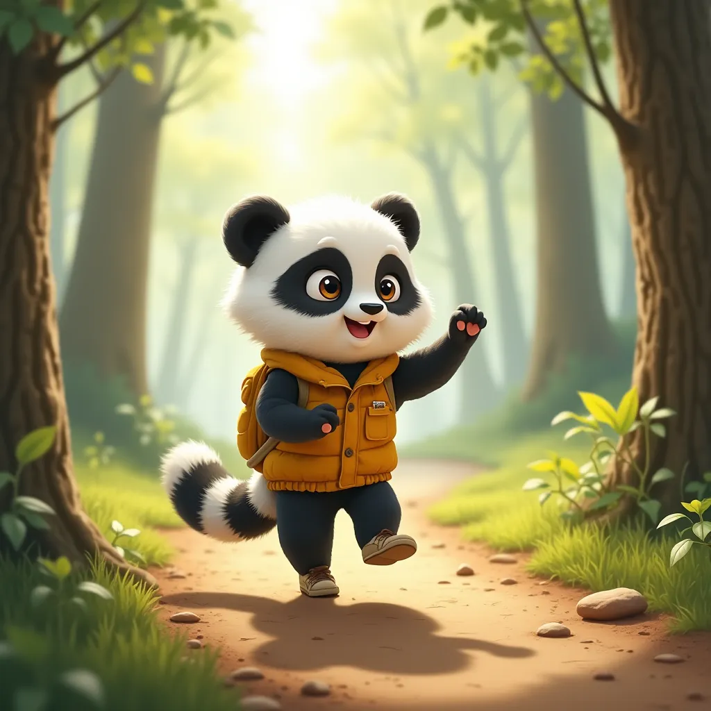 It was a bright morning when Little Panda had an idea for a great challenge: organize a race through the forest with her friends. The little Tico rabbit, Little Owl Lila, Squirrel Neco and even Duck Fred were invited to participate.