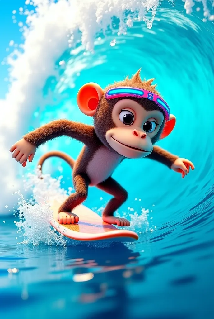 Surfing monkey with visor