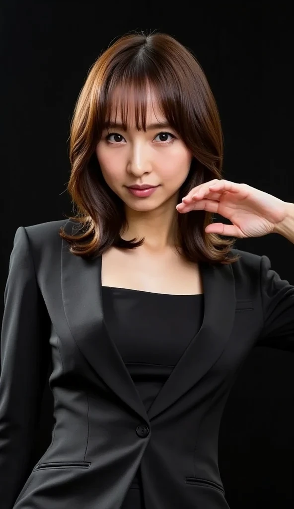 super accurate，8k, very well detailed，best quality，masterpiece, （from above1.5），  Japanese Girl ，sexy micro bra and low rise panties、thin eyebrows，big breast on the front of the suit，black background，lying on the black carpetセクシーな女性，  stretch your legs，Thi...