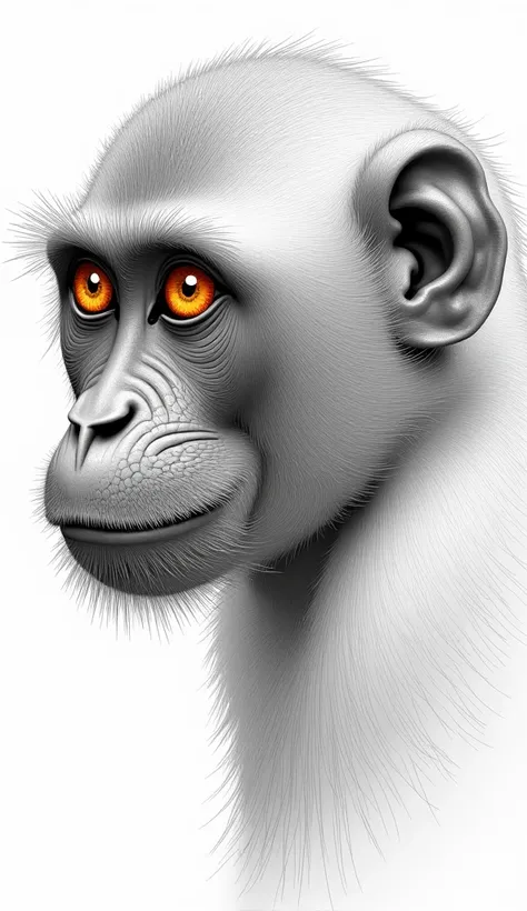 3d monkey line drawing eyes are coloring, reality, hd, masterpiece 