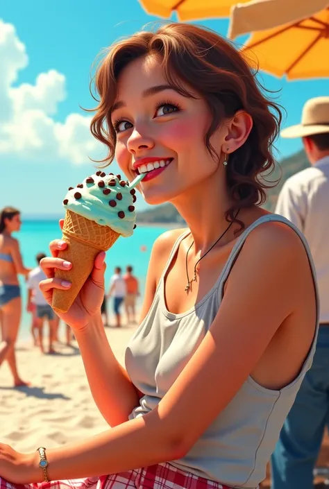 : If a person is eating ice cream, then it is a hot day.   Generate 