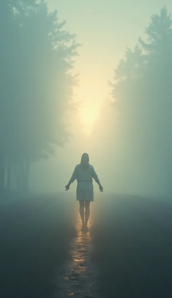 Create a calm and reflective image that represents the message of Proverbs 3:5-6. Show a person standing on the edge of an unfamiliar path, surrounded by a soft fog that symbolizes uncertainty and lack of clarity about the future. Despite this, the person ...