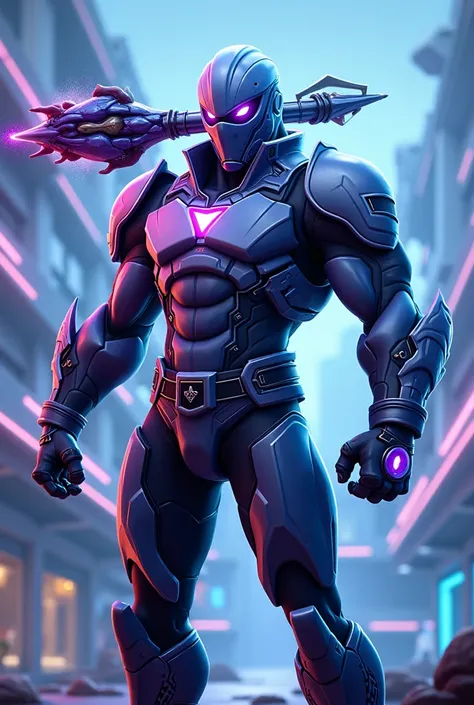 Write the inscription behind this character, do not change the picture, just write Havoc team in the style of fortnite