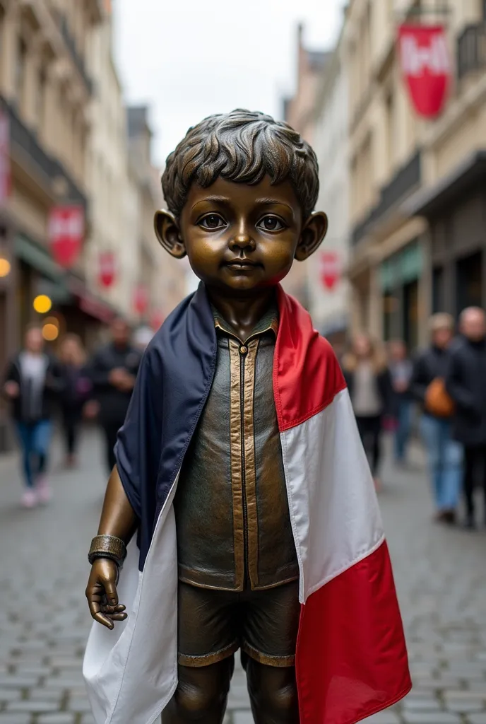 Manneken-Pis with the Breton flag