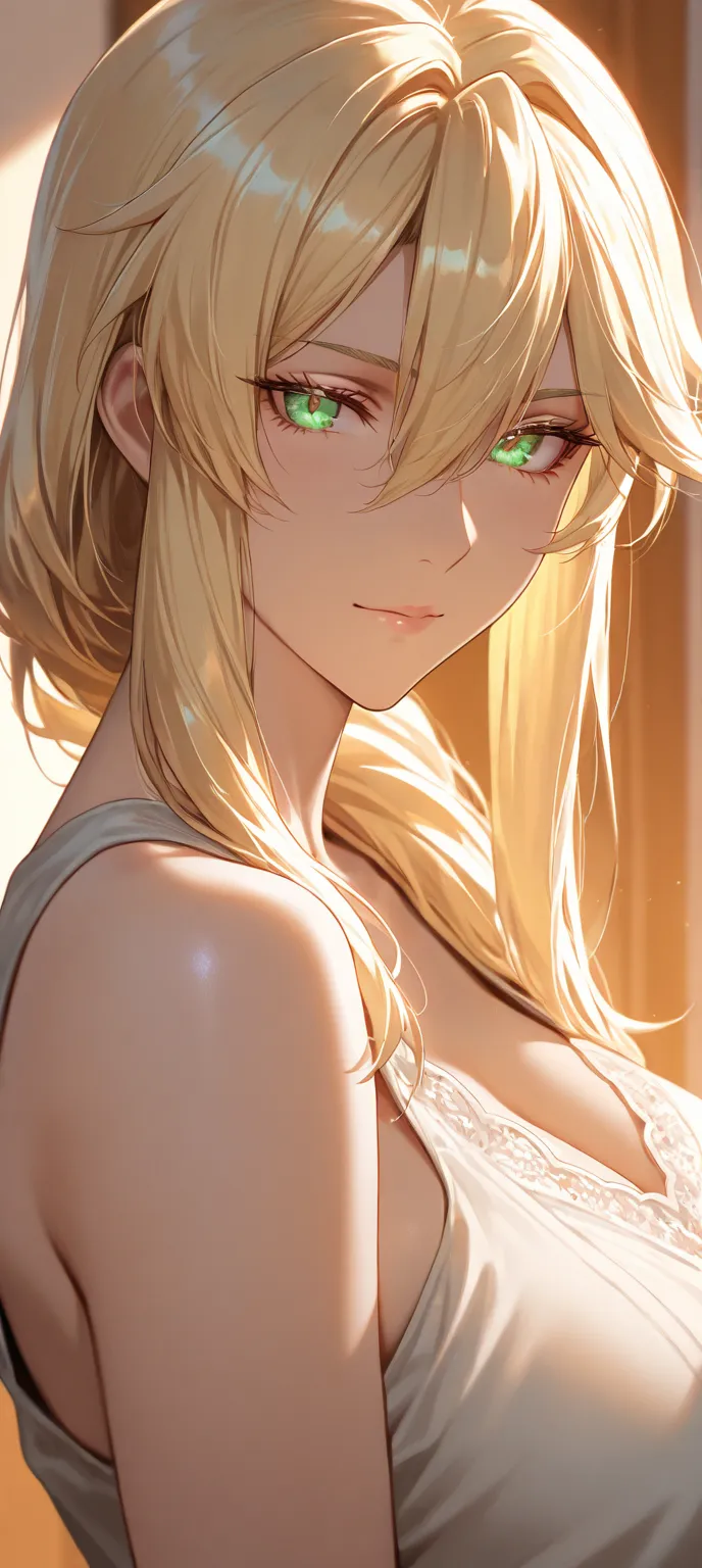 Masterpiece, very aesthetic, vibrant, high contrast, high resolution, ultra detailed, mature woman, artoria Pendragon (lancer), casual Sleeveless clothes, housewife, portrait, soft light, best quality, newest, castlevania: nocturne animes style, 