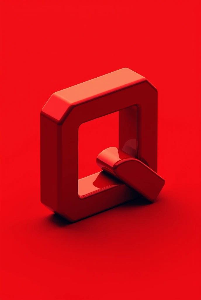 3D Logo "eq"  squares on a red background