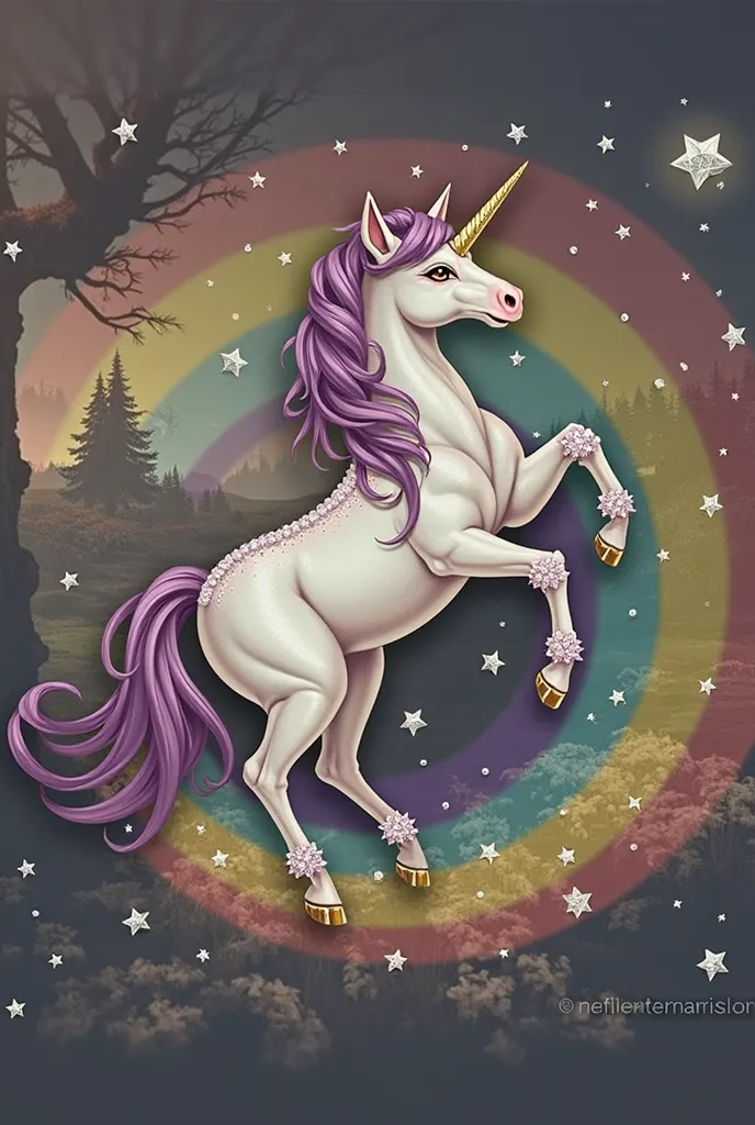 Give this unicorn a sparkling diamond effect 