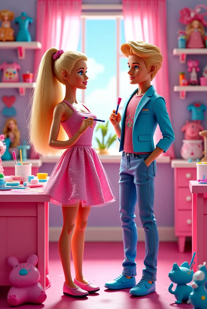 Barbie and Ken room painting clothes