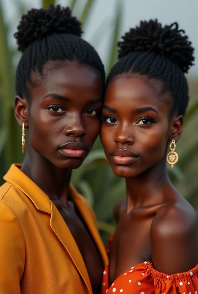 creates two photorealistic 25-year-old fraternal twins, a brother and sister, of African origin