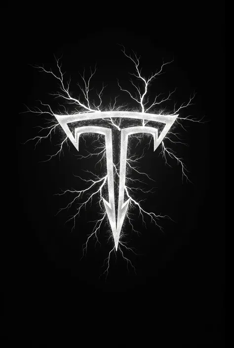 A logo in black and white or with soft colors for a rock and punk band called 'Nikola Tesla'. The design must contain lightning only as the main element. The typography must have a punk or Gothic style, giving it a rebellious and energetic aesthetic.  The ...