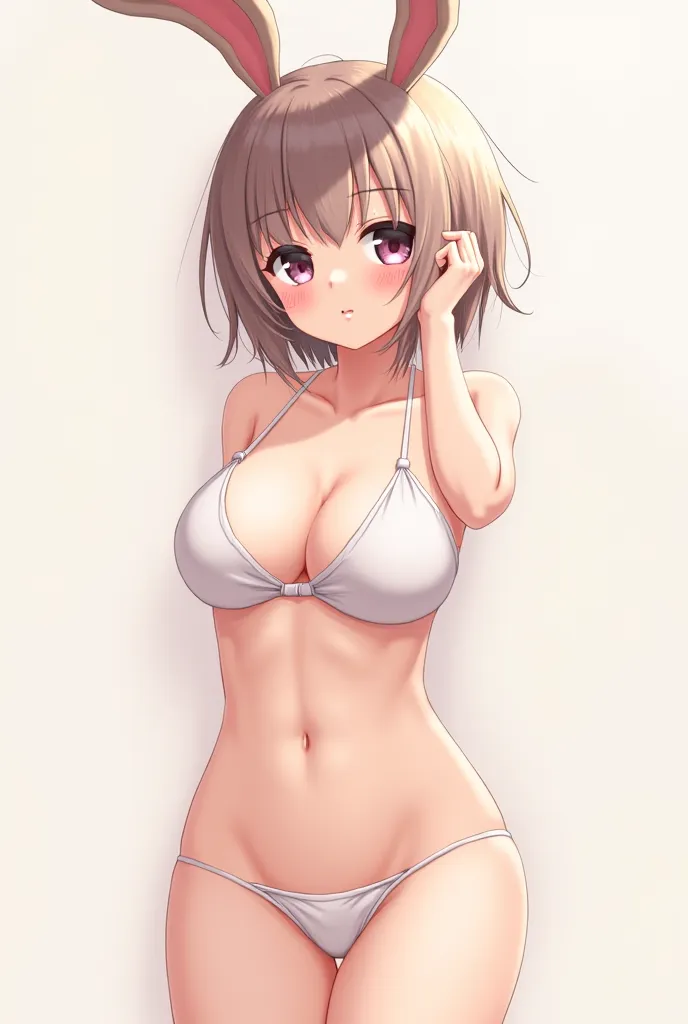 Bunny ears girl in undressing anime