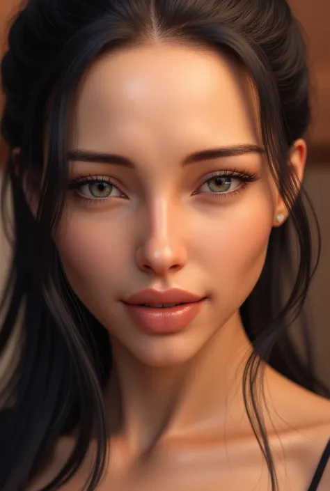 Realistic symmetrical close up portrait, realistic skin, Beautiful high-ranking woman witch charming in a fantasy world, seducing, seductive looking, seduce,sardonic smile c ,photorealistic , Symmetrical close-up portrait of a beautiful white woman, attrac...