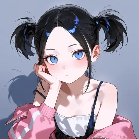 loli,cool beauty,black hair