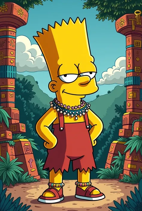 Bart Simpson, with a very Incan and Mayan Peruvian brown skin tone