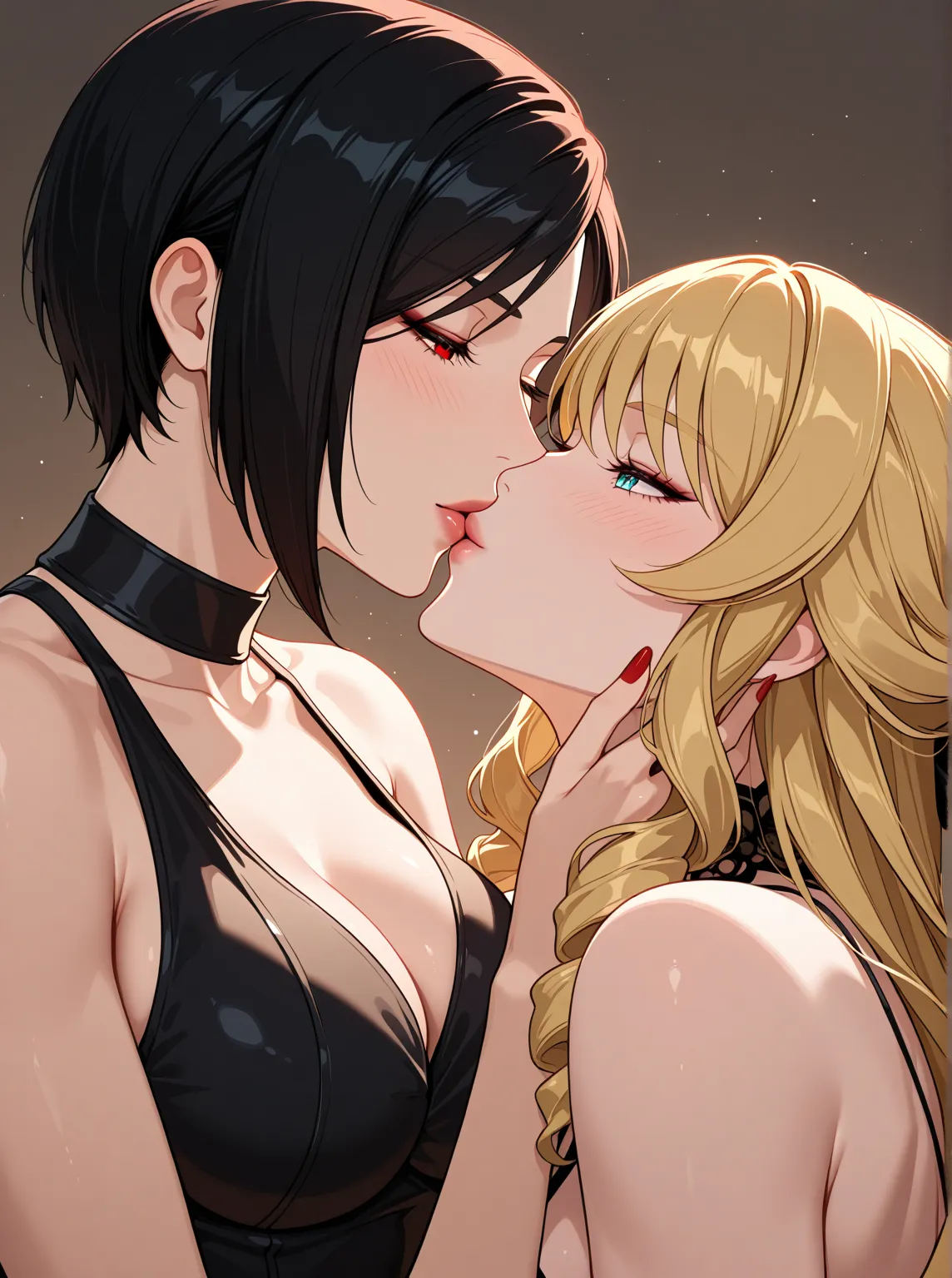 2 girls kissing, sensitive, navia, ada wong