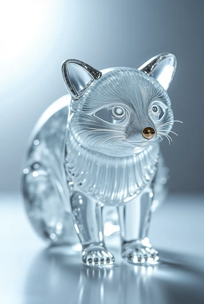 A glass raccoon