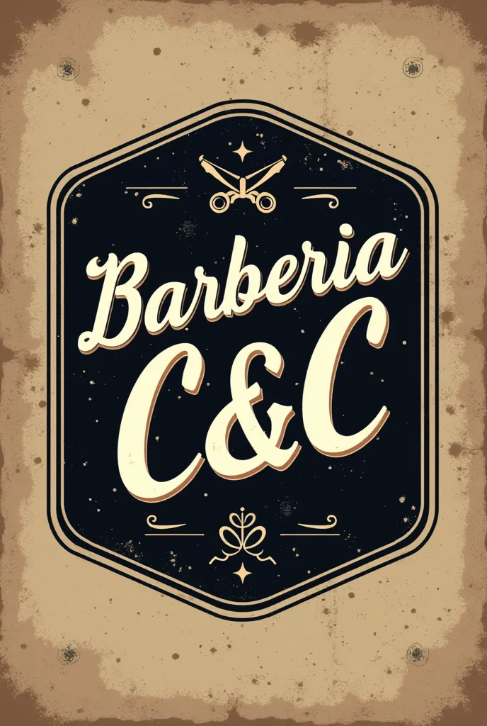 Vintage logo that says Barbería C&C