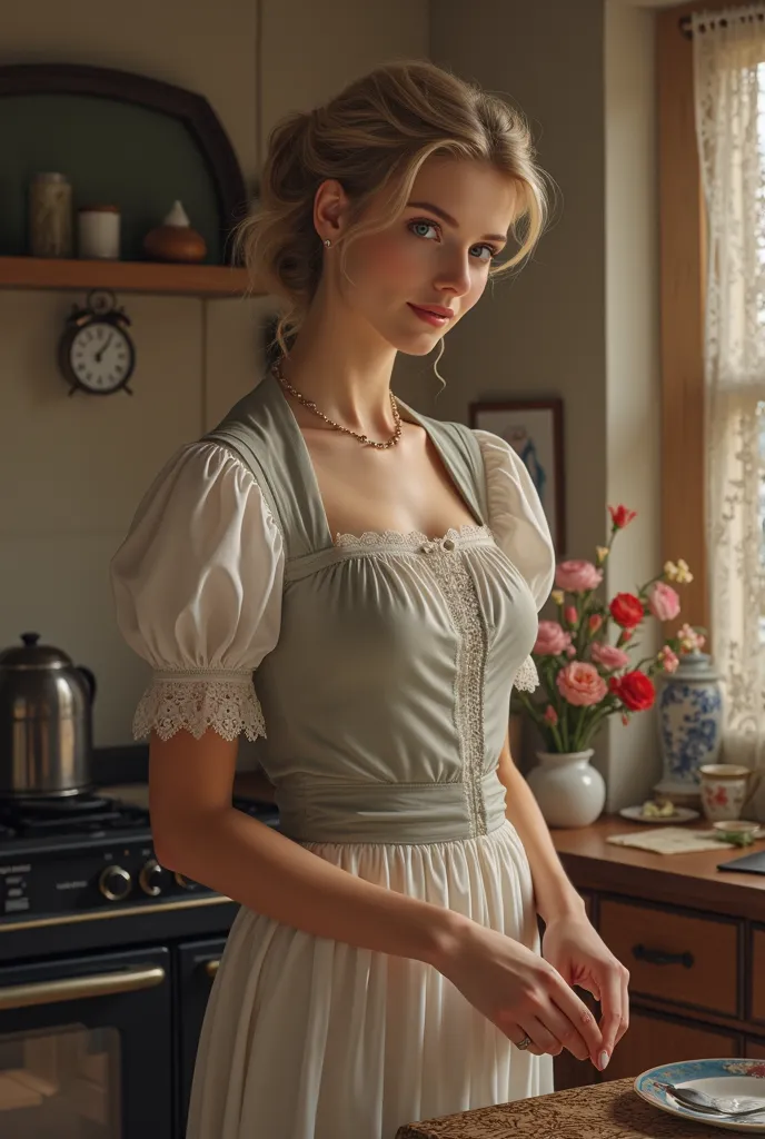 Young housewife
European look 
 