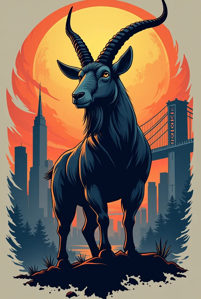 Create a clan logo with a photo of a trophy goat tagged nyc