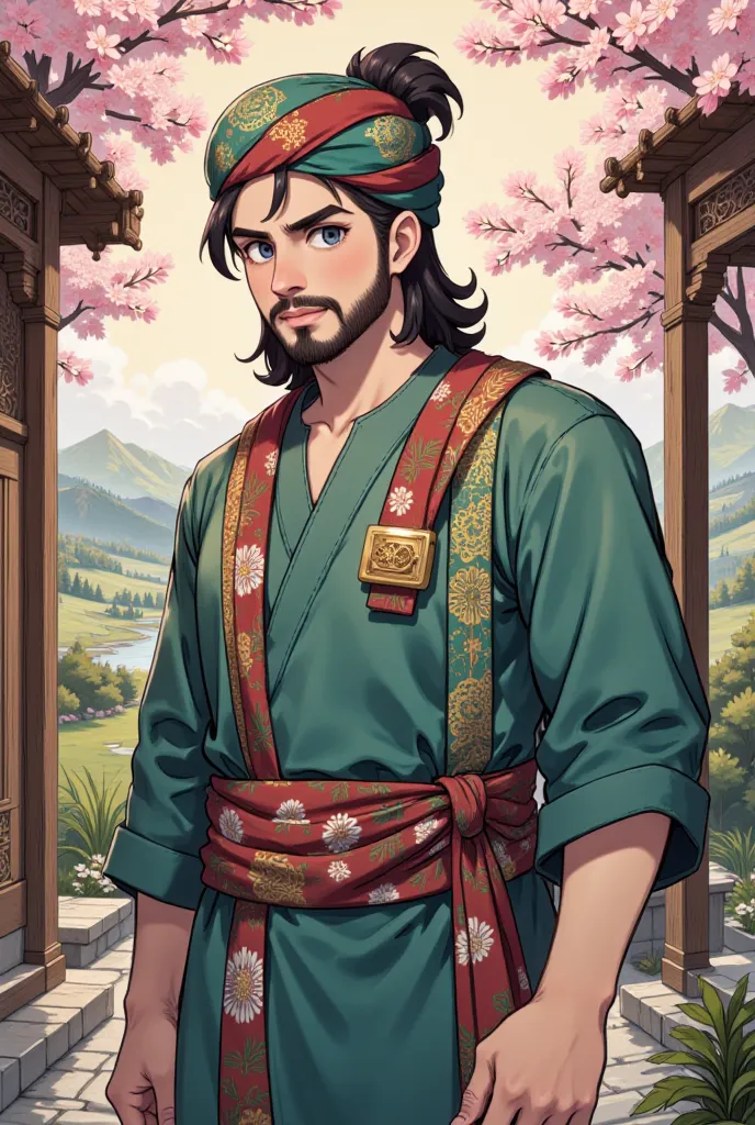 Pakistani male in Japanese art style