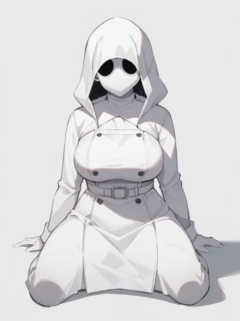 score_9,  score_8_up,  score_7_up,  score_6_up,  score_5_up,  score_4_up, nsfw， uncorrected，masterpiece, high quality, break, full body, break, 1 girl:1.5, improve,   Chicchi Ghost,   Ghost Costume  , Big Breasts,  big round eyes:1.4, White Outfit, Face co...