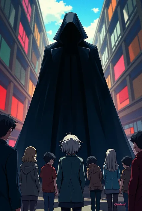 The Carlo Lou Silver character stands behind all the anime characters like a shadow and Blackleast is written on the top