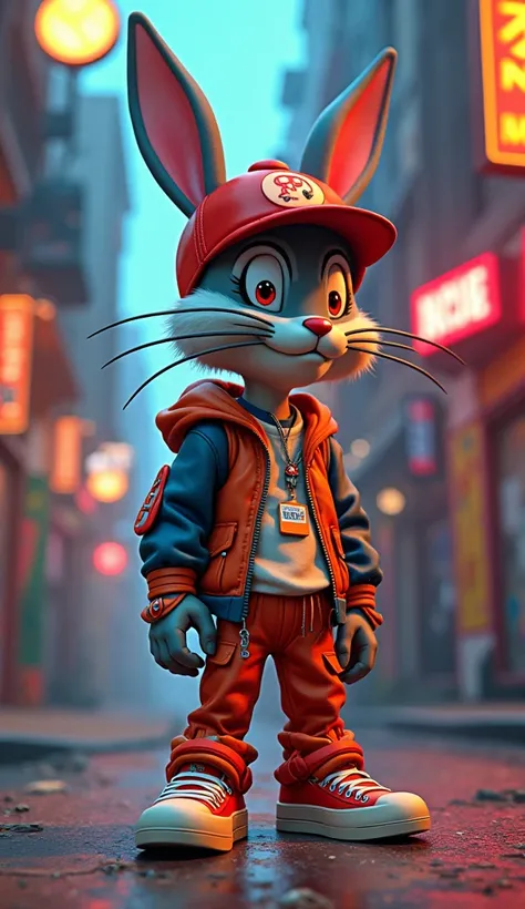 Looney Tunes character dressed in hip hop
